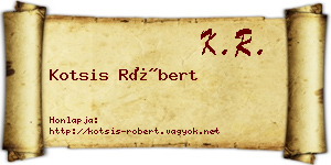 Kotsis Róbert névjegykártya